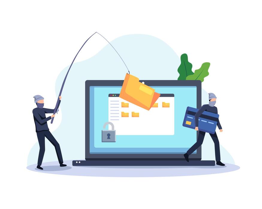 hackers phishing stealing private personal data vector